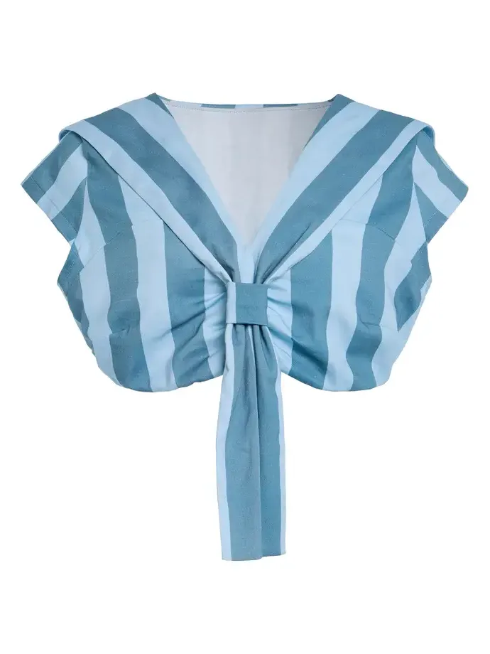 House of Aama Azaka Striped Cotton Crop Top