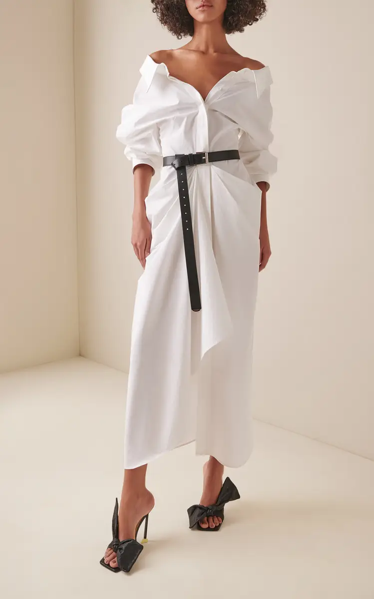 Givenchy Off-The-Shoulder Cotton Poplin Midi Shirt Dress | Thumbnail 2 Givenchy Off-The-Shoulder Cotton Poplin Midi Shirt Dress | Thumbnail 2