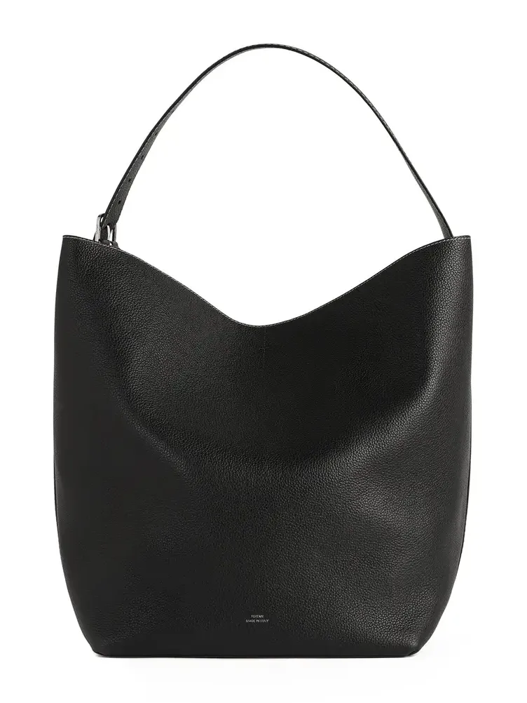 Belted Leather Tote Bag