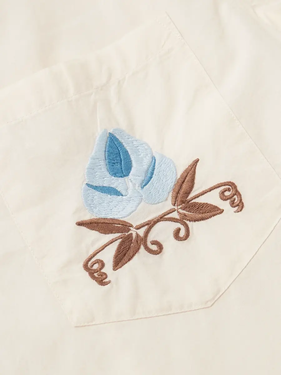 BODE Nouveau Vine Camp-Collar Embroidered Cotton-Poplin Shirt - Men | Thumbnail 4 BODE Nouveau Vine Camp-Collar Embroidered Cotton-Poplin Shirt - Men | Thumbnail 4