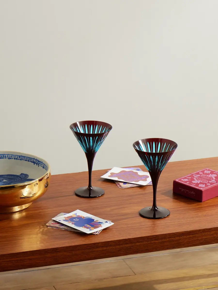 L'Objet Prism Set of Four Martini Glasses - Men | Thumbnail 2 L'Objet Prism Set of Four Martini Glasses - Men | Thumbnail 2