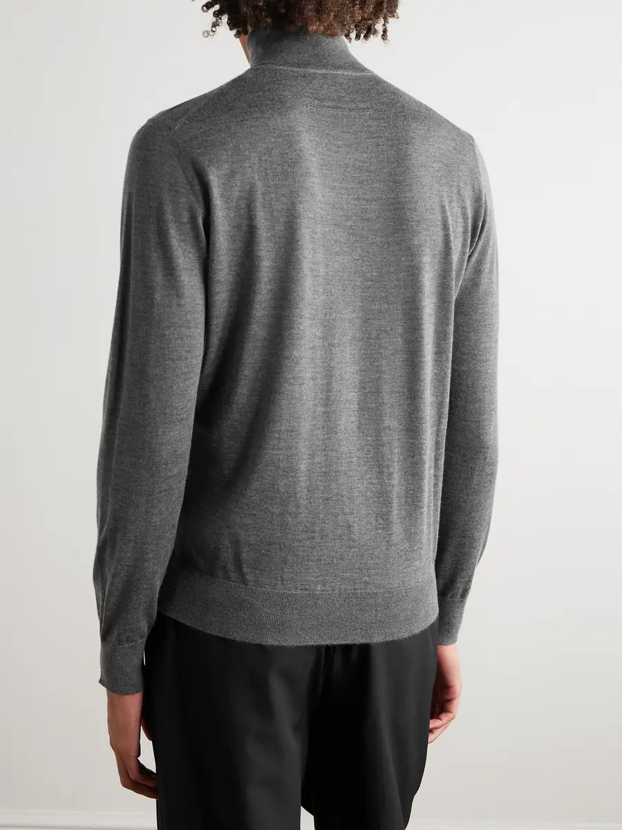 Zegna Cashmere and Silk-Blend Rollneck Sweater - Men | Thumbnail 4 Zegna Cashmere and Silk-Blend Rollneck Sweater - Men | Thumbnail 4