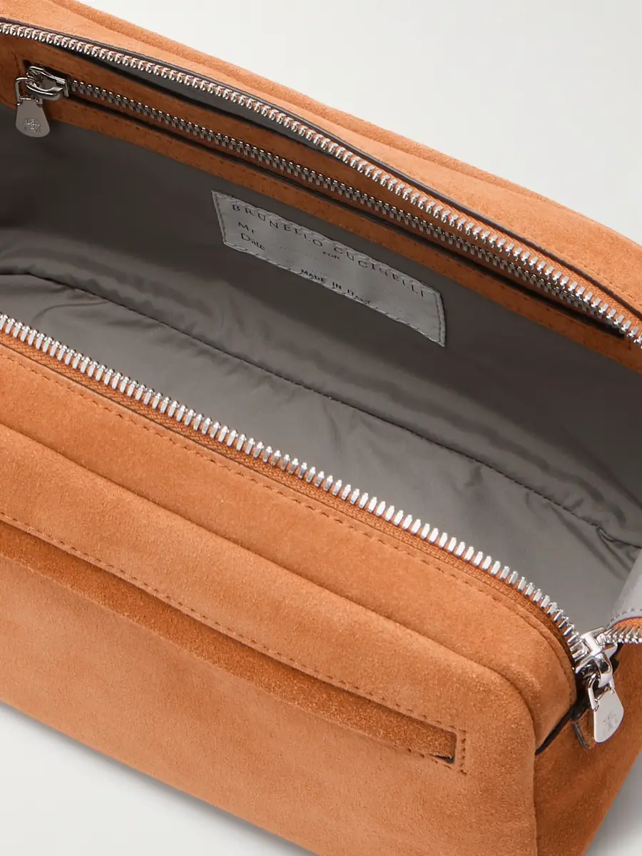 Brunello Cucinelli Suede Wash Bag - Men | Thumbnail 4 Brunello Cucinelli Suede Wash Bag - Men | Thumbnail 4