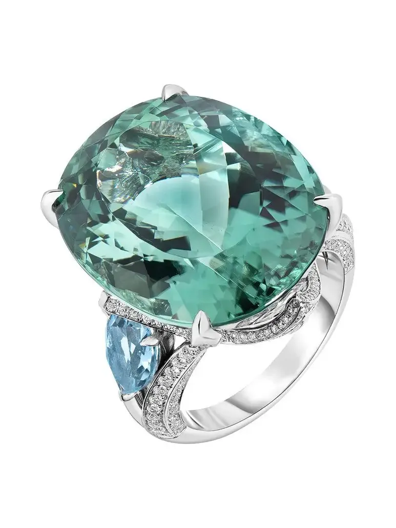 Aquamarine Tourmaline Diamond Ring Aquamarine Tourmaline Diamond Ring