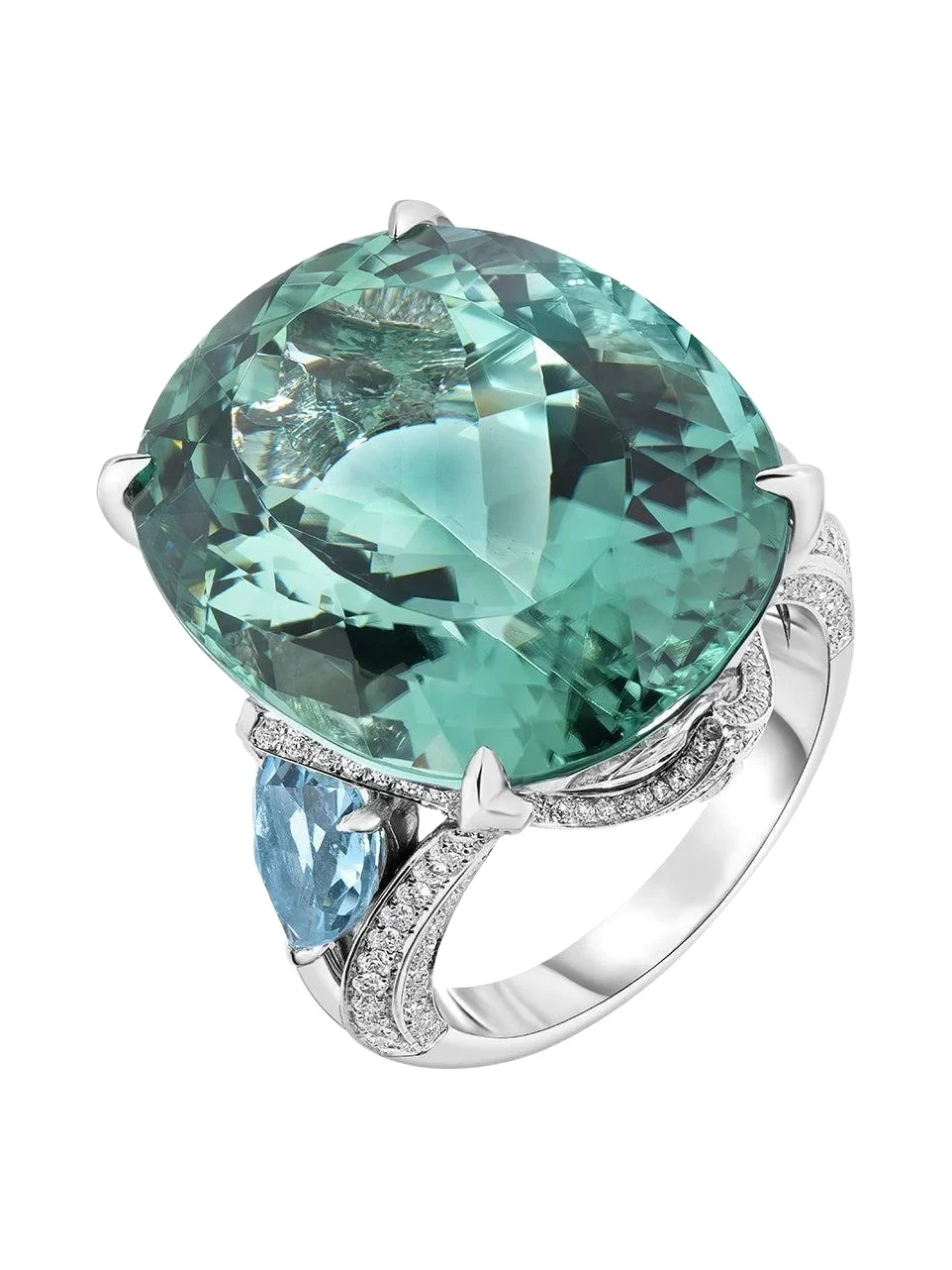 Aquamarine Tourmaline Diamond Ring Aquamarine Tourmaline Diamond Ring
