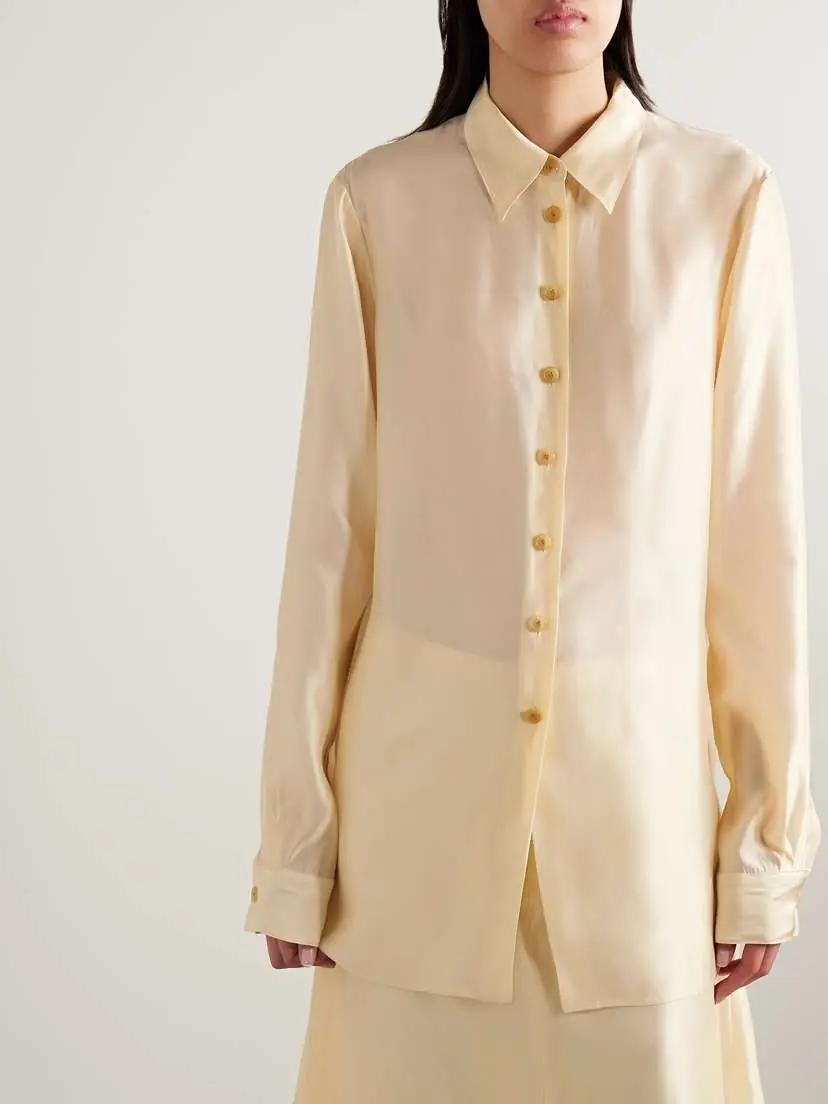 Khaite Auryn Satin-twill Shirt | Thumbnail 3
