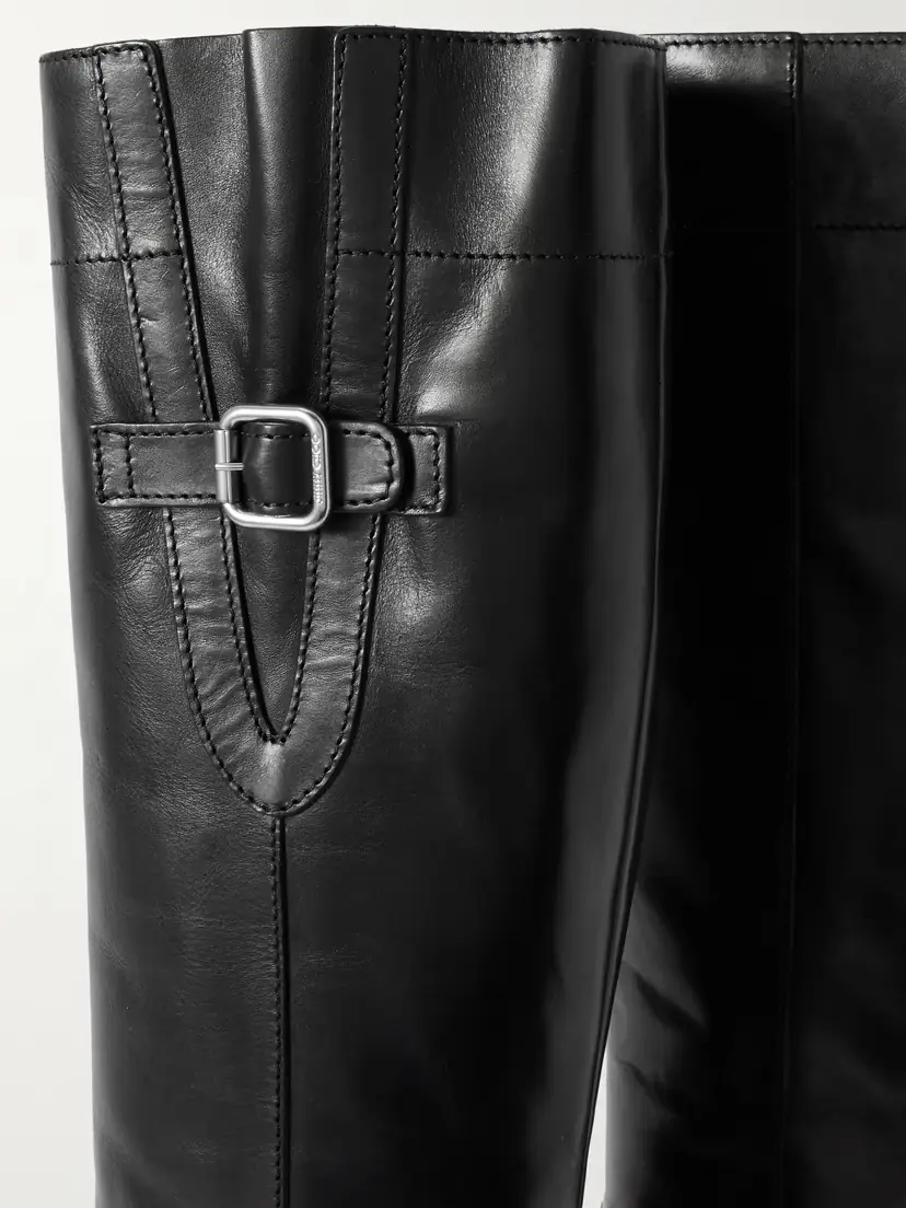 Jimmy Choo Tasmin 70 Buckled Glossed-leather Knee Boots | Thumbnail 4