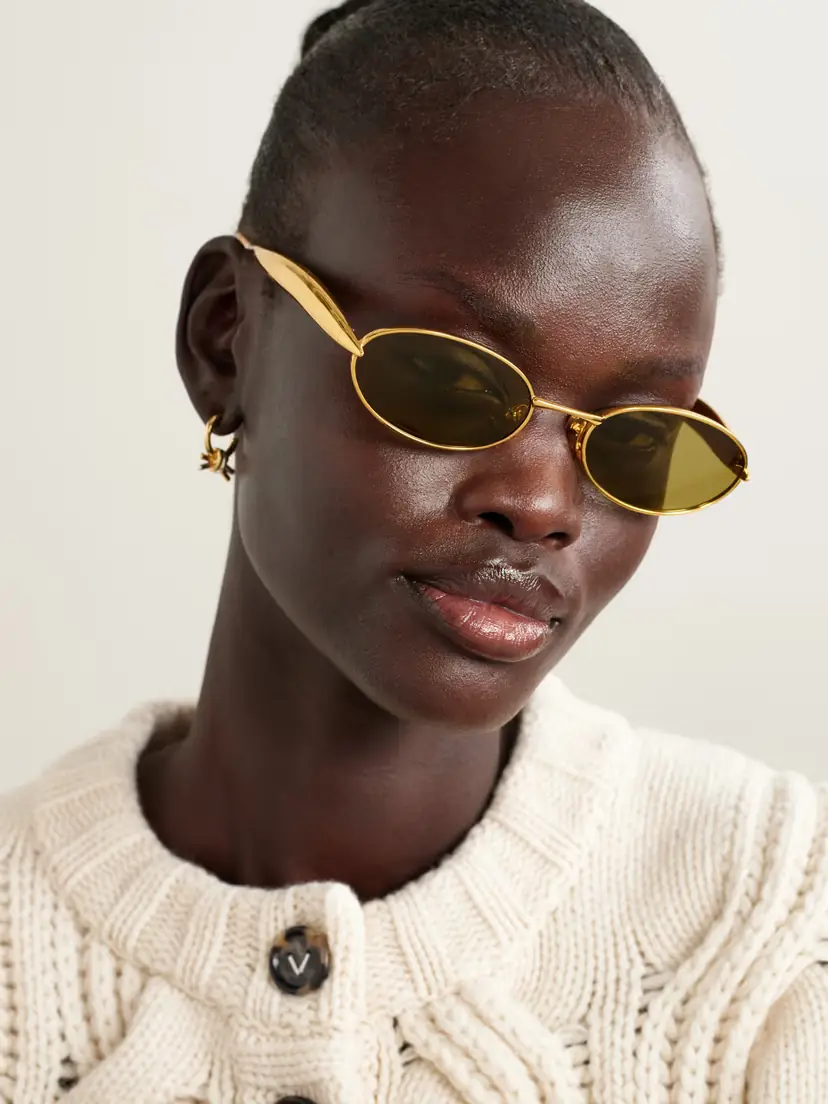 Bottega Veneta Eyewear Sardine Oval-frame Gold-tone Sunglasses | Thumbnail 2 Bottega Veneta Eyewear Sardine Oval-frame Gold-tone Sunglasses | Thumbnail 2