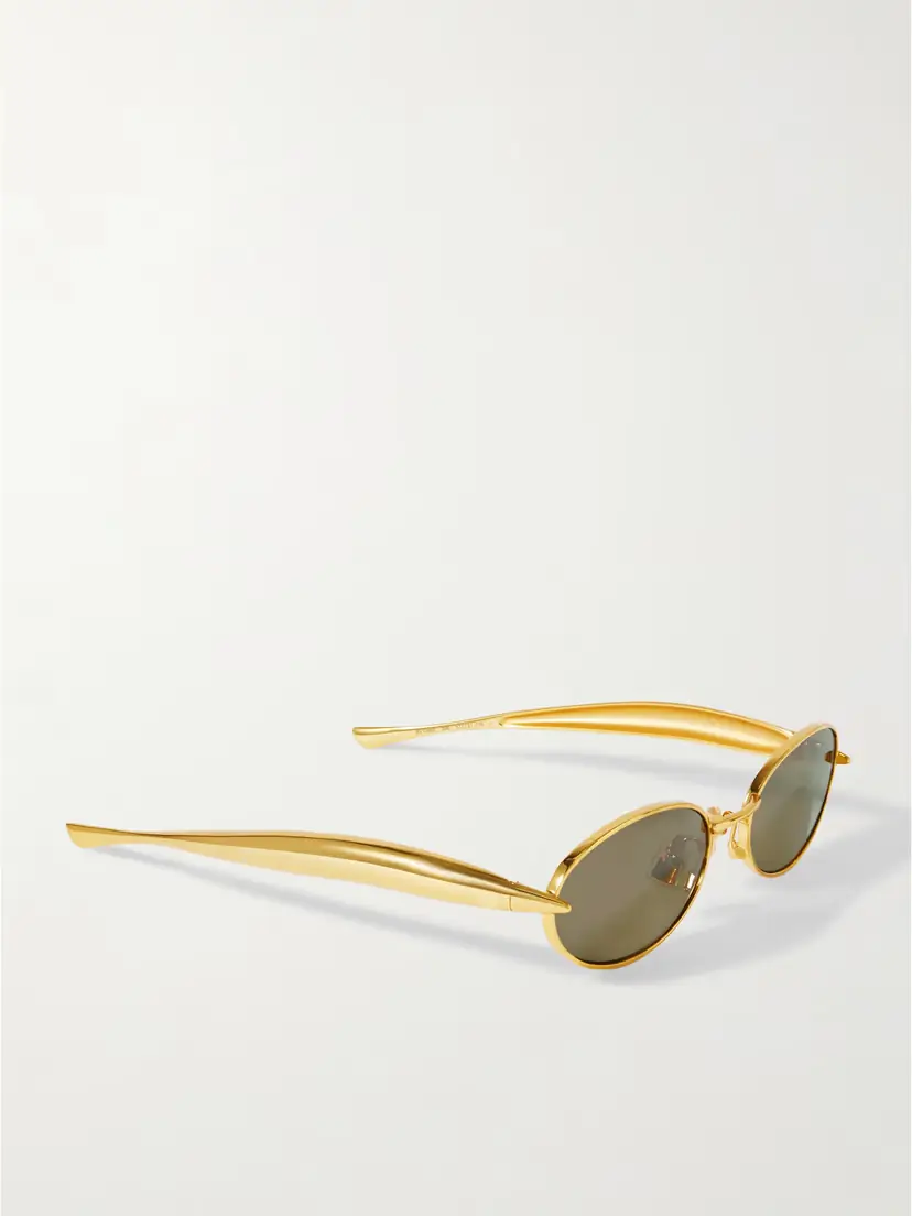 Bottega Veneta Eyewear Sardine Oval-frame Gold-tone Sunglasses | Thumbnail 3 Bottega Veneta Eyewear Sardine Oval-frame Gold-tone Sunglasses | Thumbnail 3