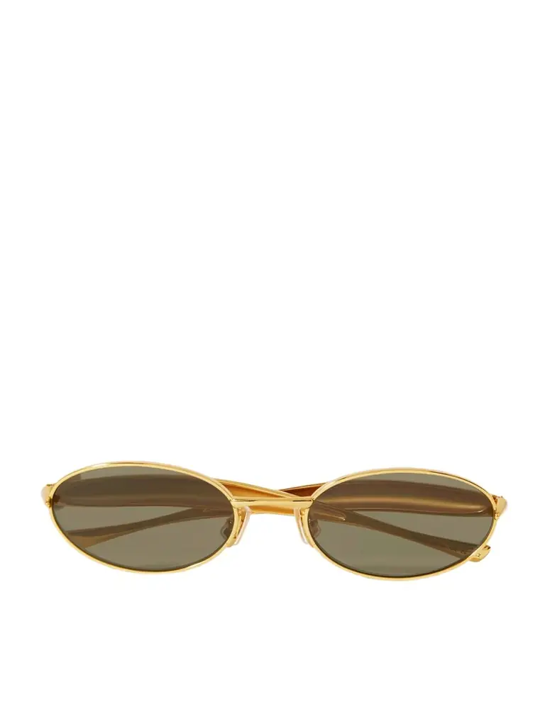 Sardine Oval-frame Gold-tone Sunglasses