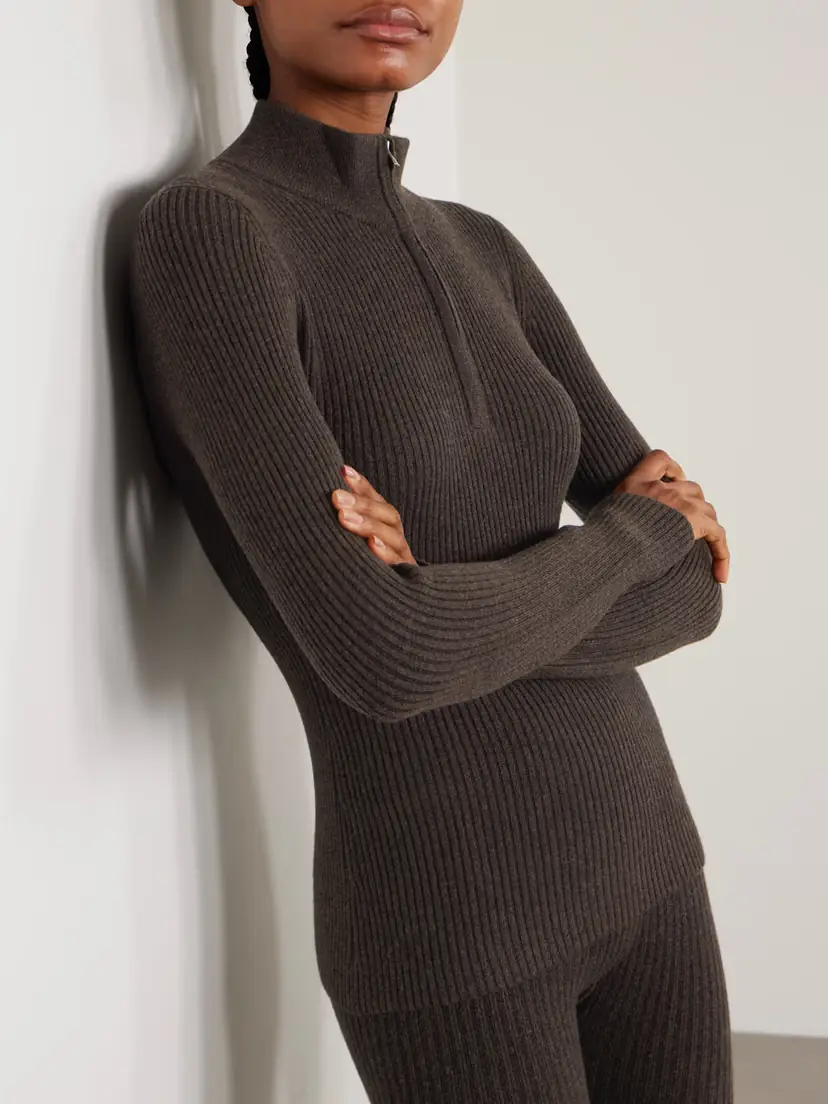 Arch4 Ella Ribbed Cashmere Half-zip Sweater And Leggings Ski Set | Thumbnail 3 Arch4 Ella Ribbed Cashmere Half-zip Sweater And Leggings Ski Set | Thumbnail 3
