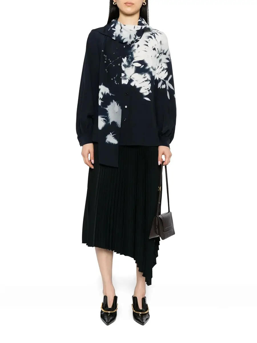 Akris Silk Crêpe Wildflower Blouse | Thumbnail 2 Akris Silk Crêpe Wildflower Blouse | Thumbnail 2