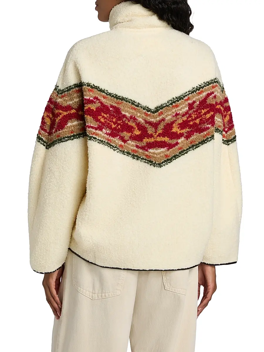 Isabel Marant Étoile Women's Marner Fleece Half-Zip Sweater - Ecru | Thumbnail 5 Isabel Marant Étoile Women's Marner Fleece Half-Zip Sweater - Ecru | Thumbnail 5