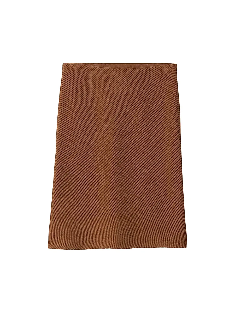 Miu Miu Women's Silk Mid-Length Skirt - Orange | Thumbnail 11