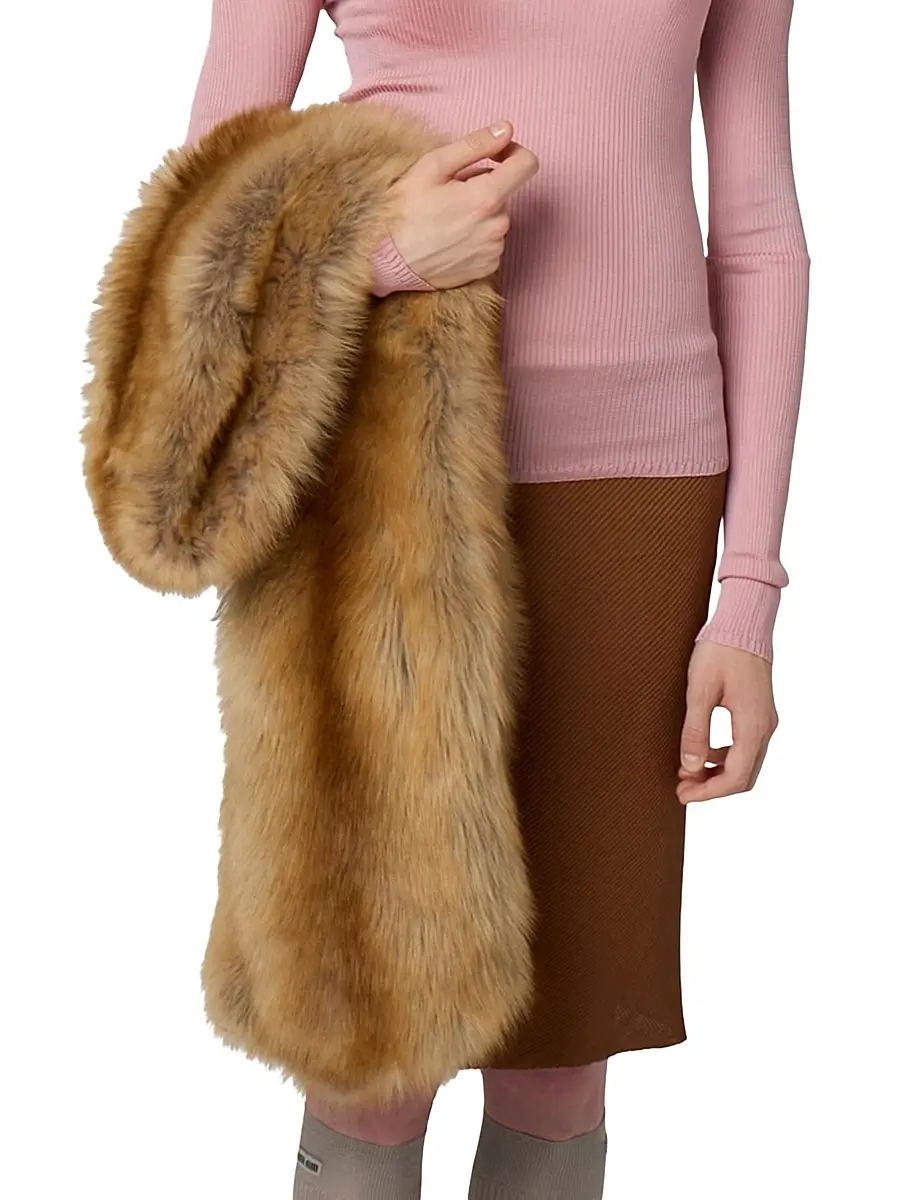 Miu Miu Women's Silk Mid-Length Skirt - Orange | Thumbnail 14