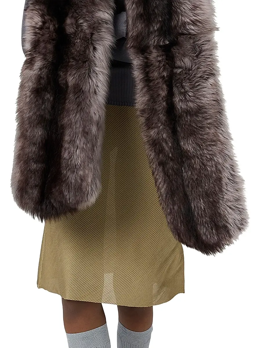 Miu Miu Women's Silk Mid-Length Skirt - Orange | Thumbnail 4