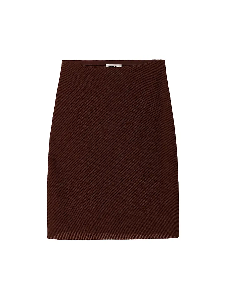 Miu Miu Women's Silk Mid-Length Skirt - Orange | Thumbnail 6
