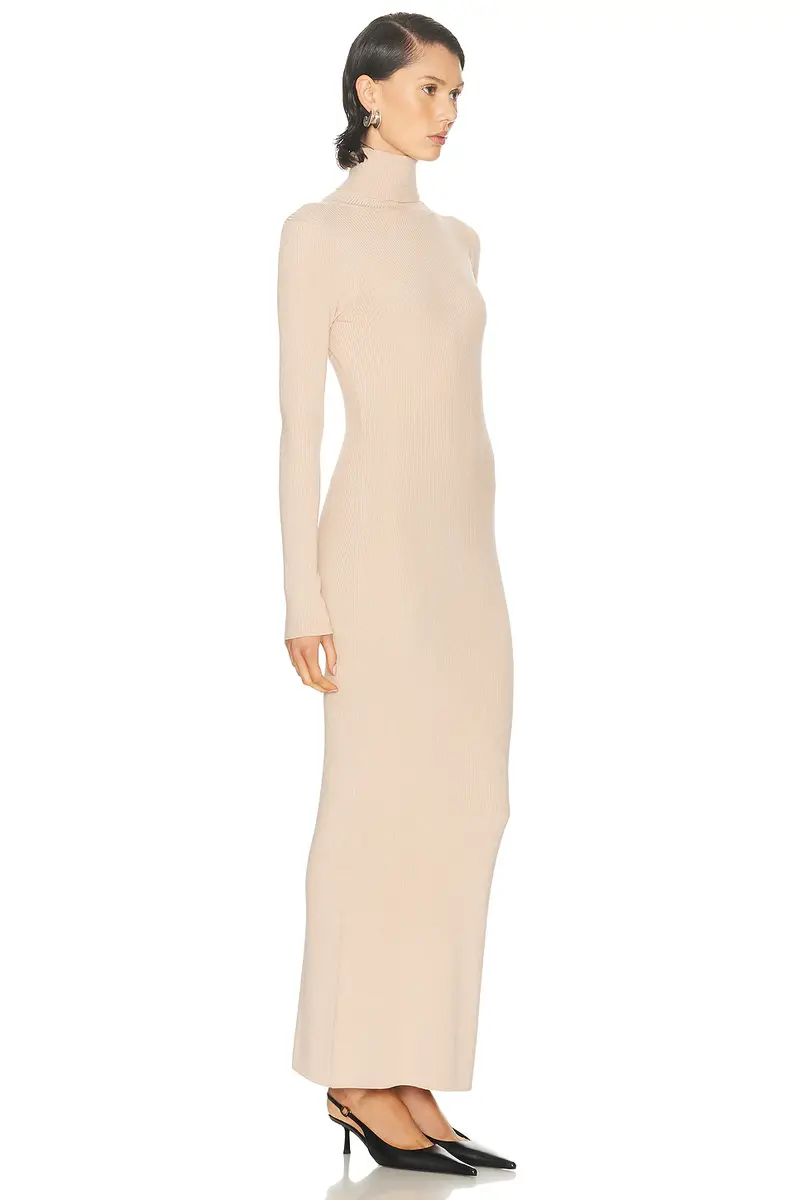 ENZA COSTA Silk Sweater Rib Ankle Turtleneck Dress | Thumbnail 2 ENZA COSTA Silk Sweater Rib Ankle Turtleneck Dress | Thumbnail 2