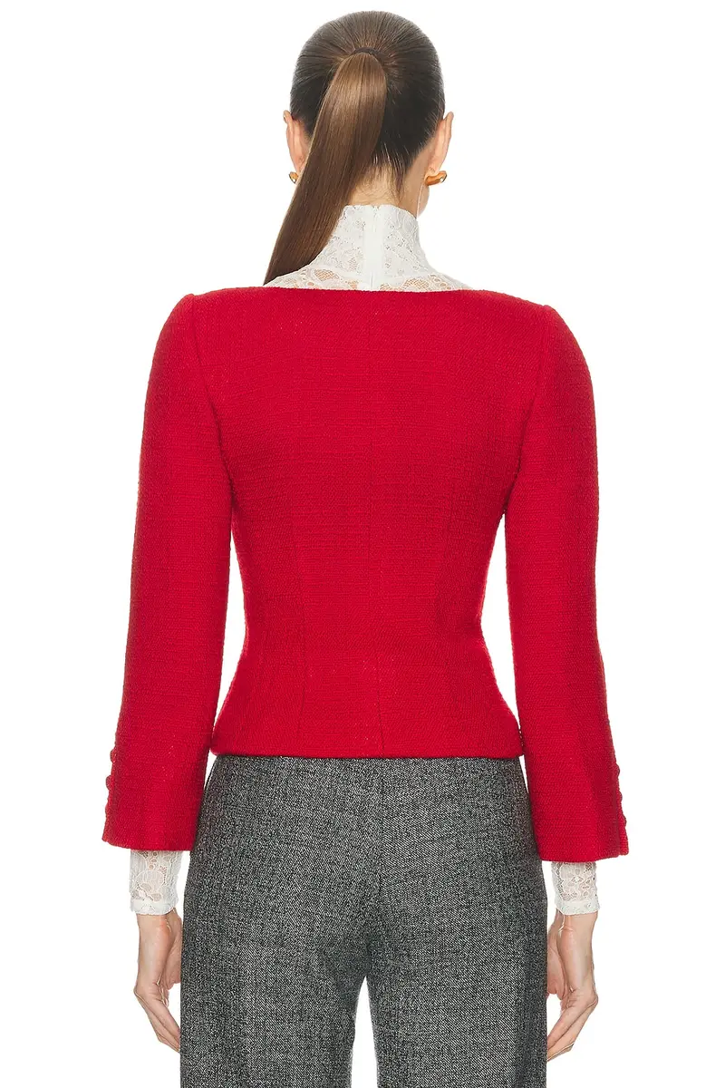Valentino Plain Wool Tweed Jacket | Thumbnail 4