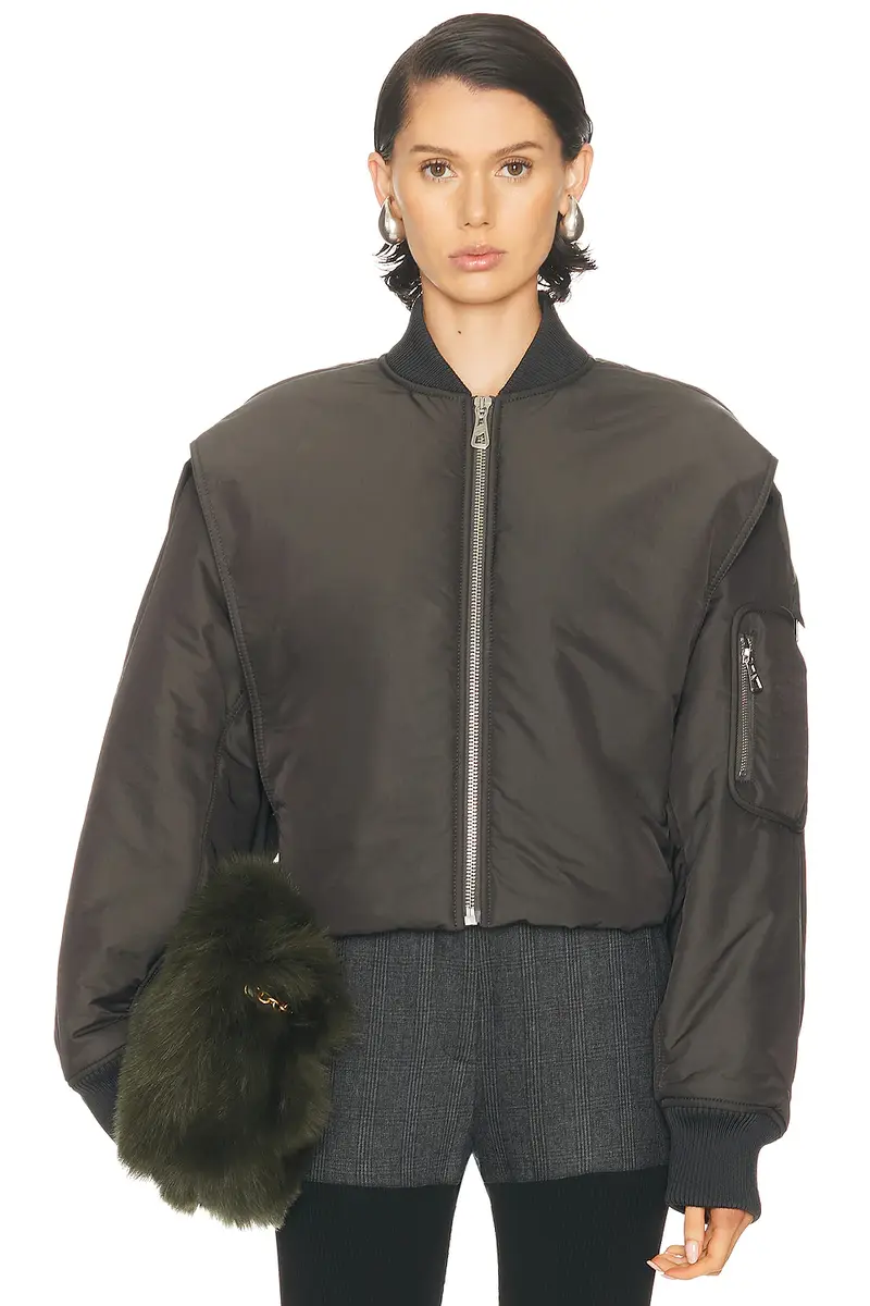 Jean Paul Gaultier Hidden Hood Detail Bomber Jacket | Image 1 Jean Paul Gaultier Hidden Hood Detail Bomber Jacket | Image 1