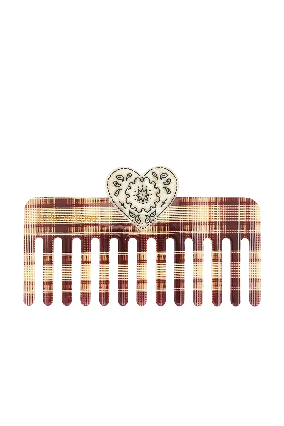 Hand-Painted Paisley Heart Detangling Wide Tooth Hair Comb