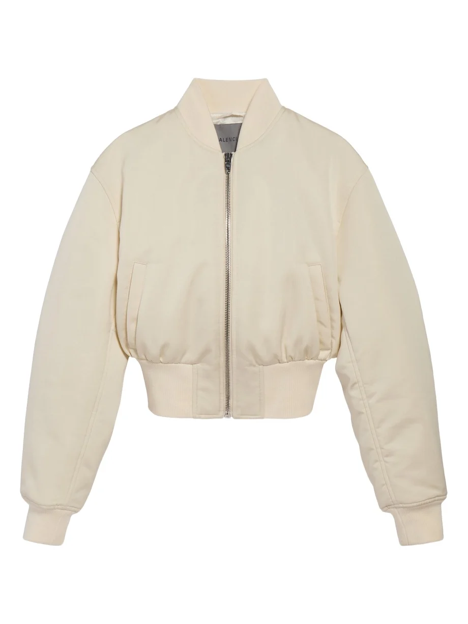 Cropped Technical Faille Bomber Jacket Cropped Technical Faille Bomber Jacket