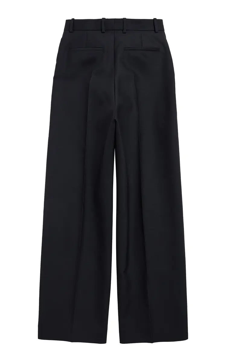 Balenciaga Tailored Wool-Silk Wide-Leg Pants - Black | Thumbnail 2