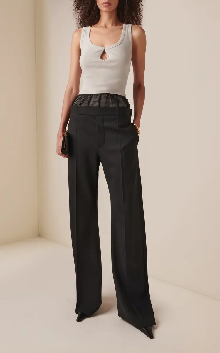 Victoria Beckham Moda Exclusive Sheer Panel Trousers | Thumbnail 2 Victoria Beckham Moda Exclusive Sheer Panel Trousers | Thumbnail 2