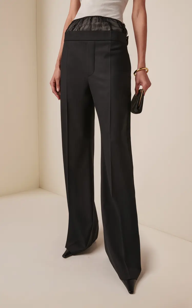 Victoria Beckham Moda Exclusive Sheer Panel Trousers | Thumbnail 3 Victoria Beckham Moda Exclusive Sheer Panel Trousers | Thumbnail 3