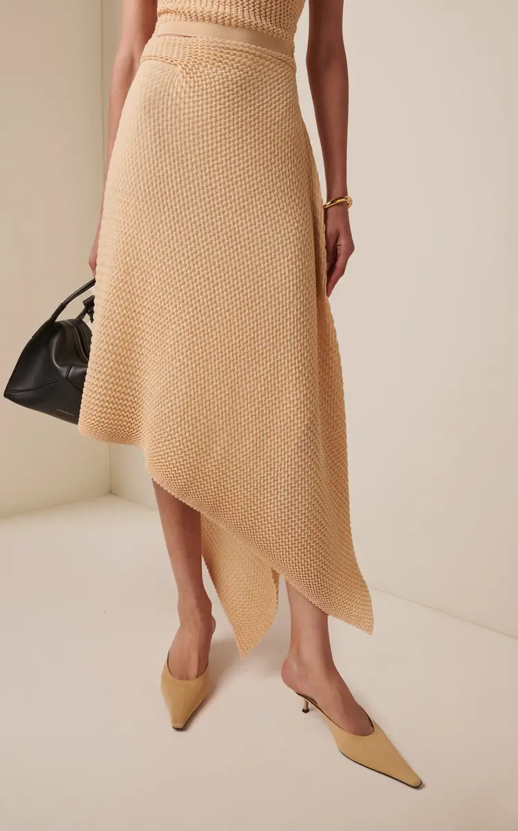 Victoria Beckham Draped Knit Strech-Cotton Midi Skirt | Thumbnail 3 Victoria Beckham Draped Knit Strech-Cotton Midi Skirt | Thumbnail 3