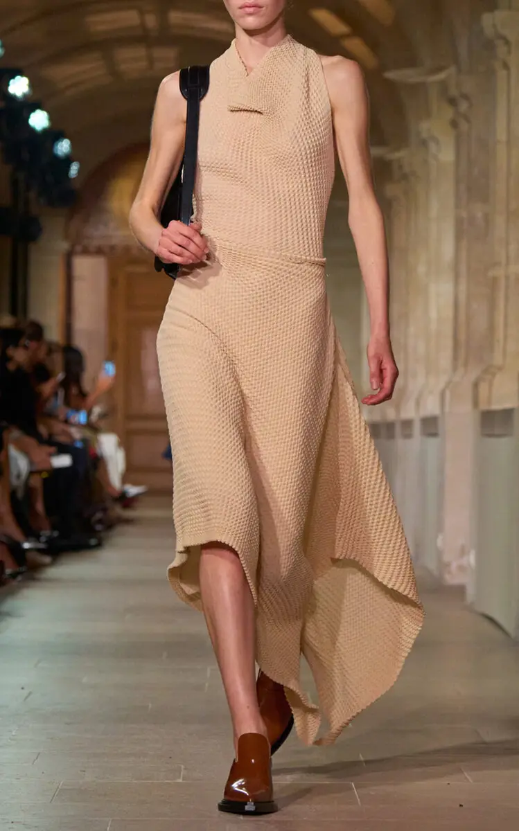 Victoria Beckham Draped Knit Strech-Cotton Midi Skirt | Thumbnail 5 Victoria Beckham Draped Knit Strech-Cotton Midi Skirt | Thumbnail 5