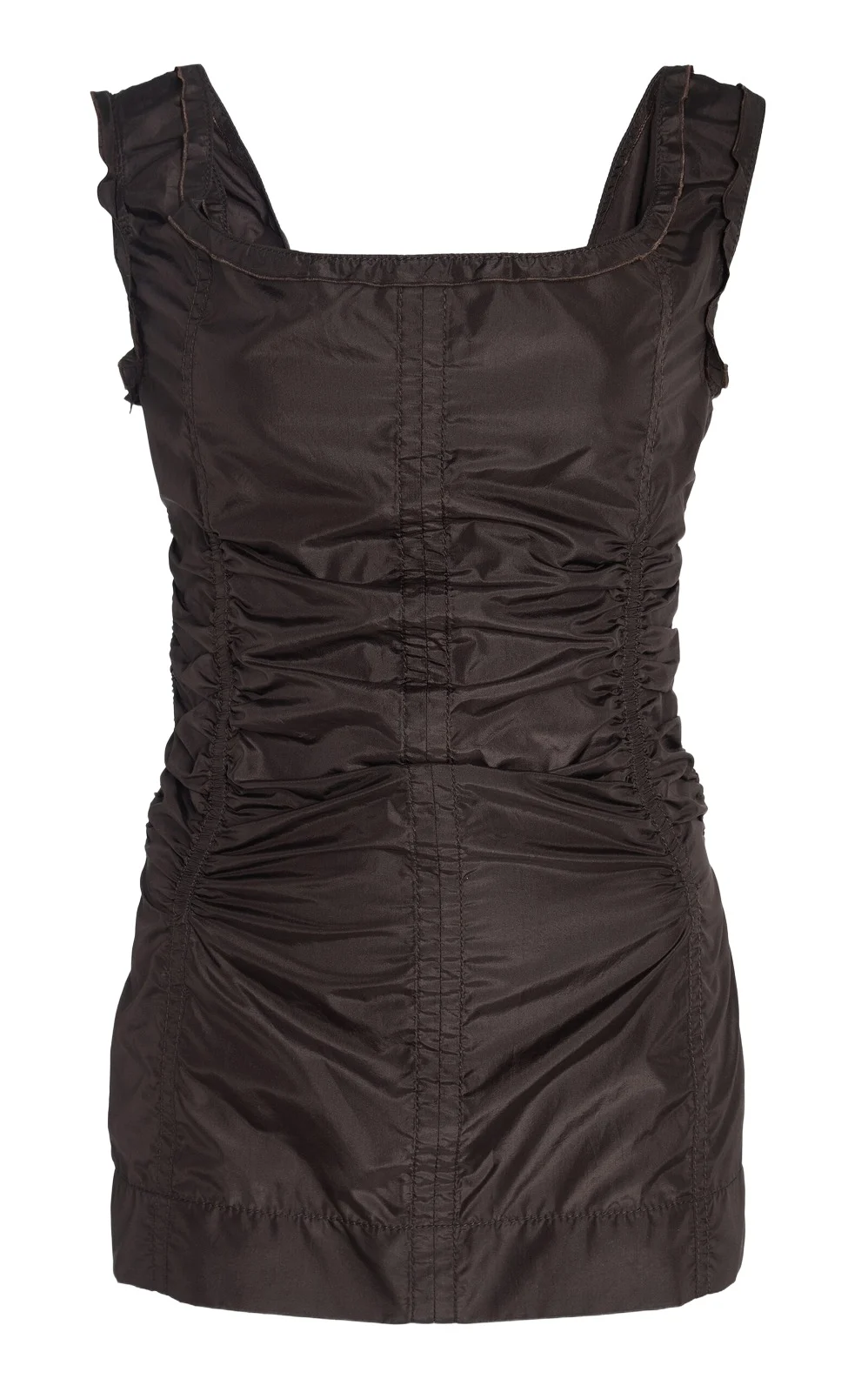 Sleeveless Washed Silk Taffeta Top