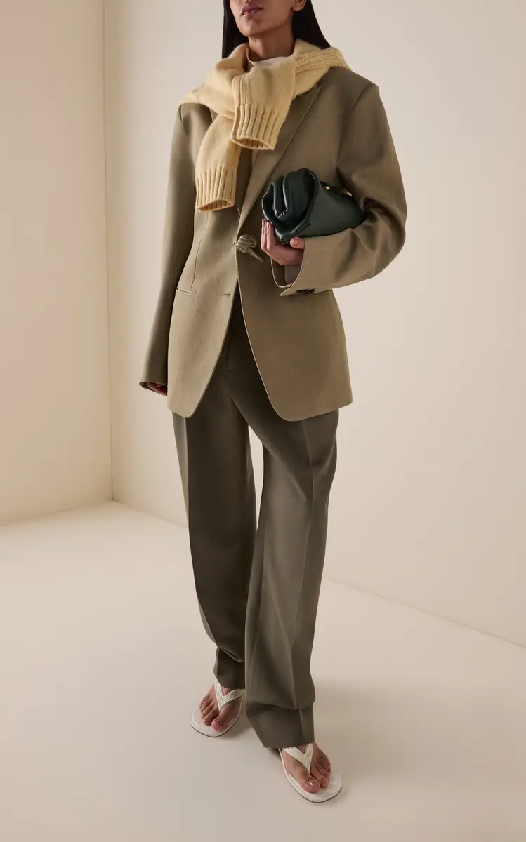 Bottega Veneta Tailored Wool-Linen Melange Toile Jacket | Thumbnail 2 Bottega Veneta Tailored Wool-Linen Melange Toile Jacket | Thumbnail 2