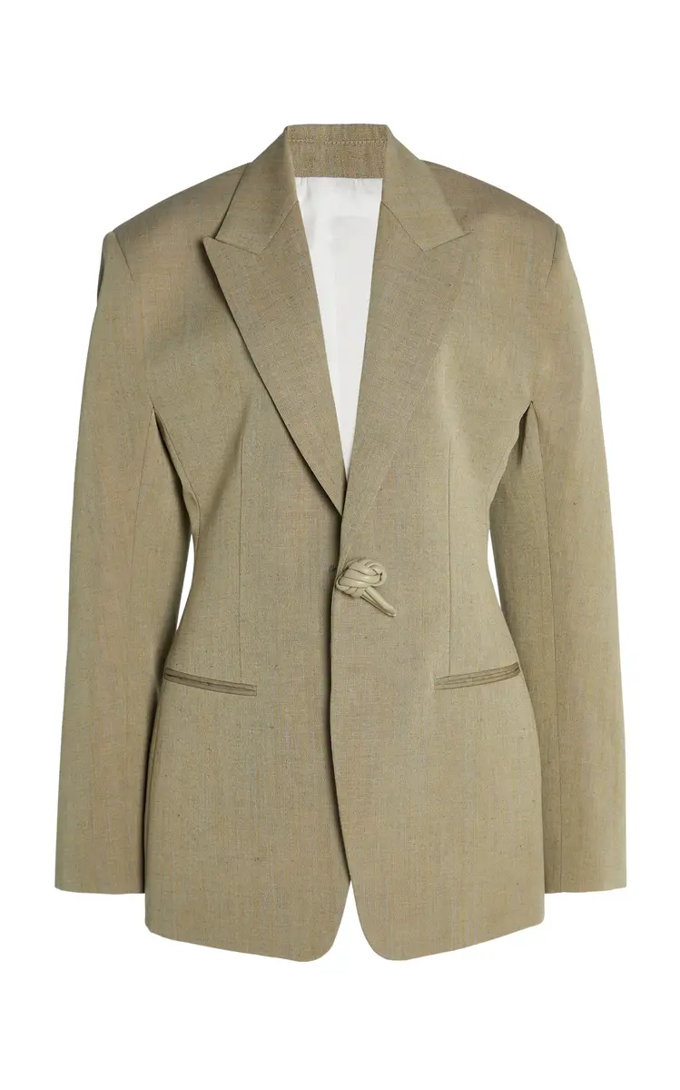 Bottega Veneta Tailored Wool-Linen Melange Toile Jacket | Thumbnail 6 Bottega Veneta Tailored Wool-Linen Melange Toile Jacket | Thumbnail 6
