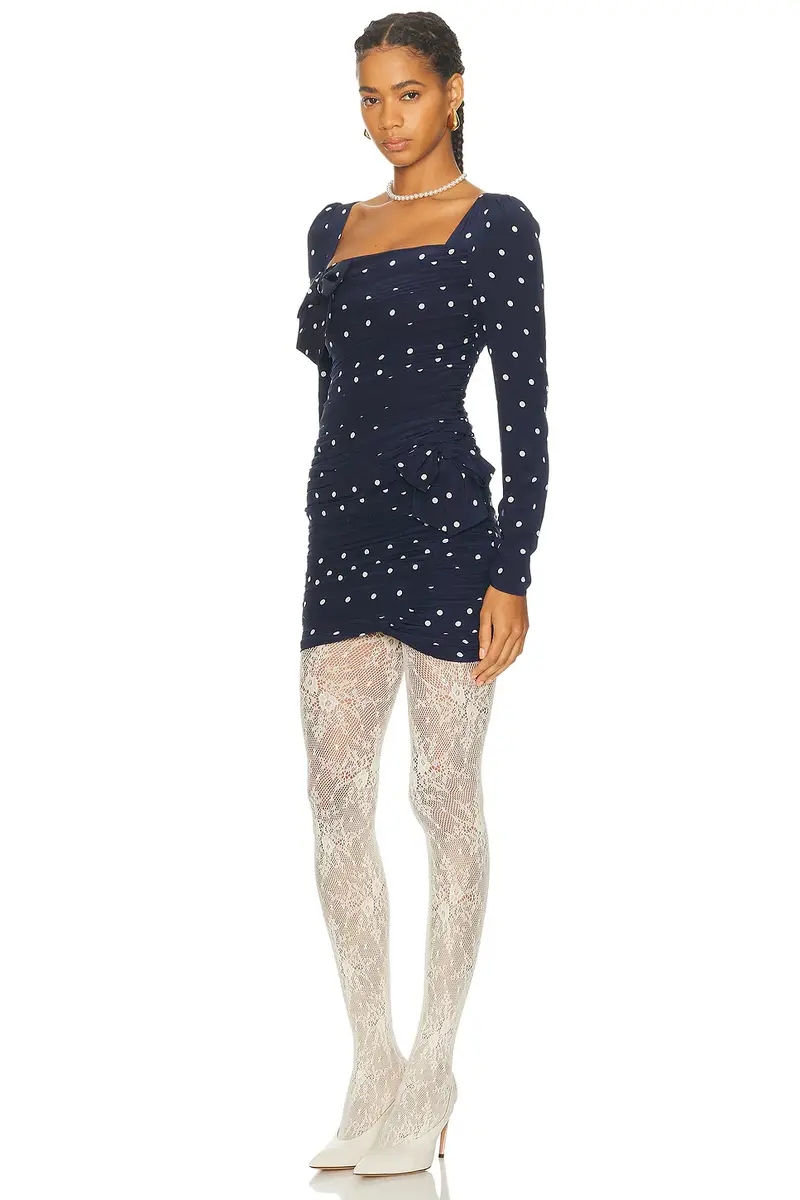 Alessandra Rich Long Sleeve Mini Dress | Thumbnail 3 Alessandra Rich Long Sleeve Mini Dress | Thumbnail 3