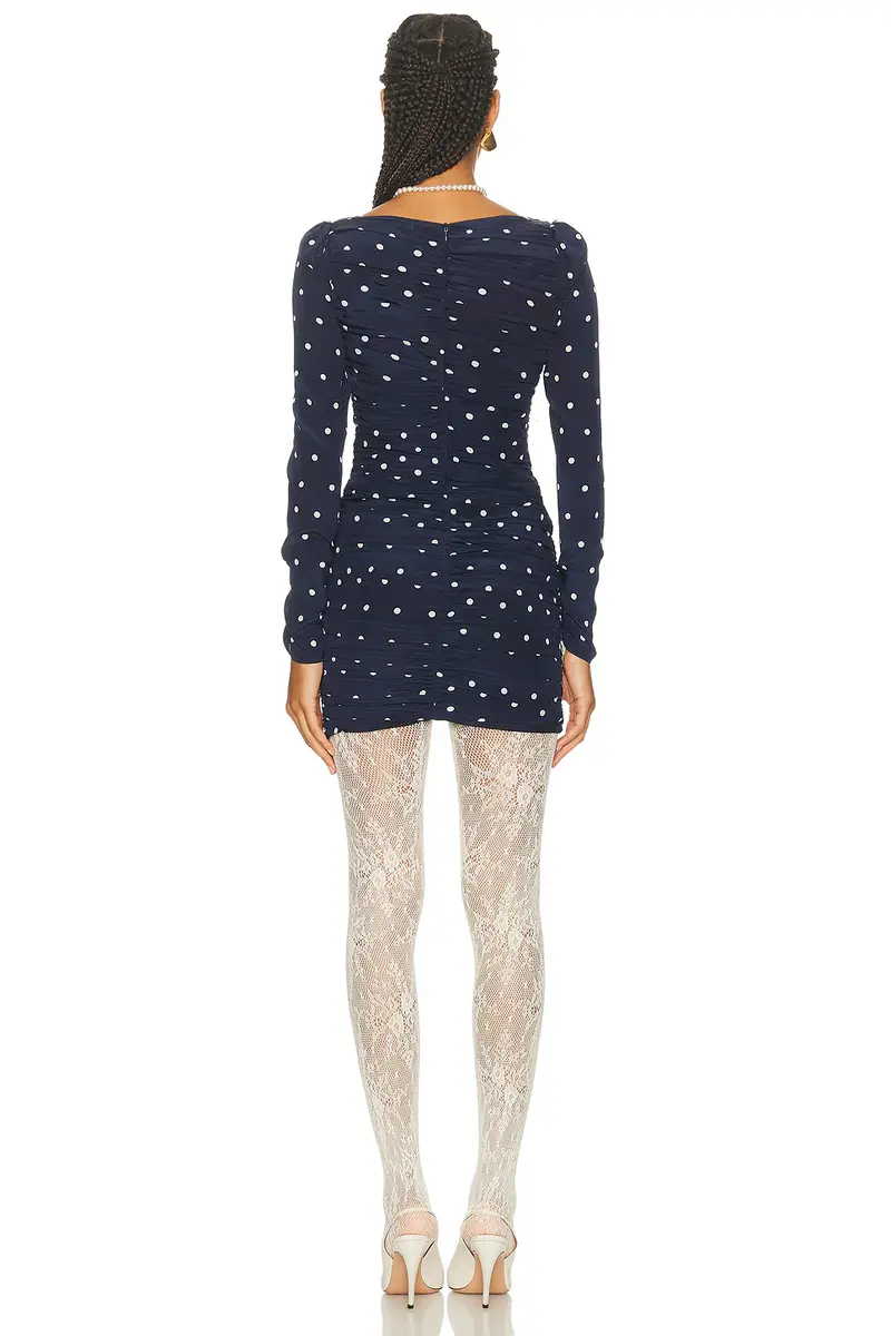 Alessandra Rich Long Sleeve Mini Dress | Thumbnail 4 Alessandra Rich Long Sleeve Mini Dress | Thumbnail 4