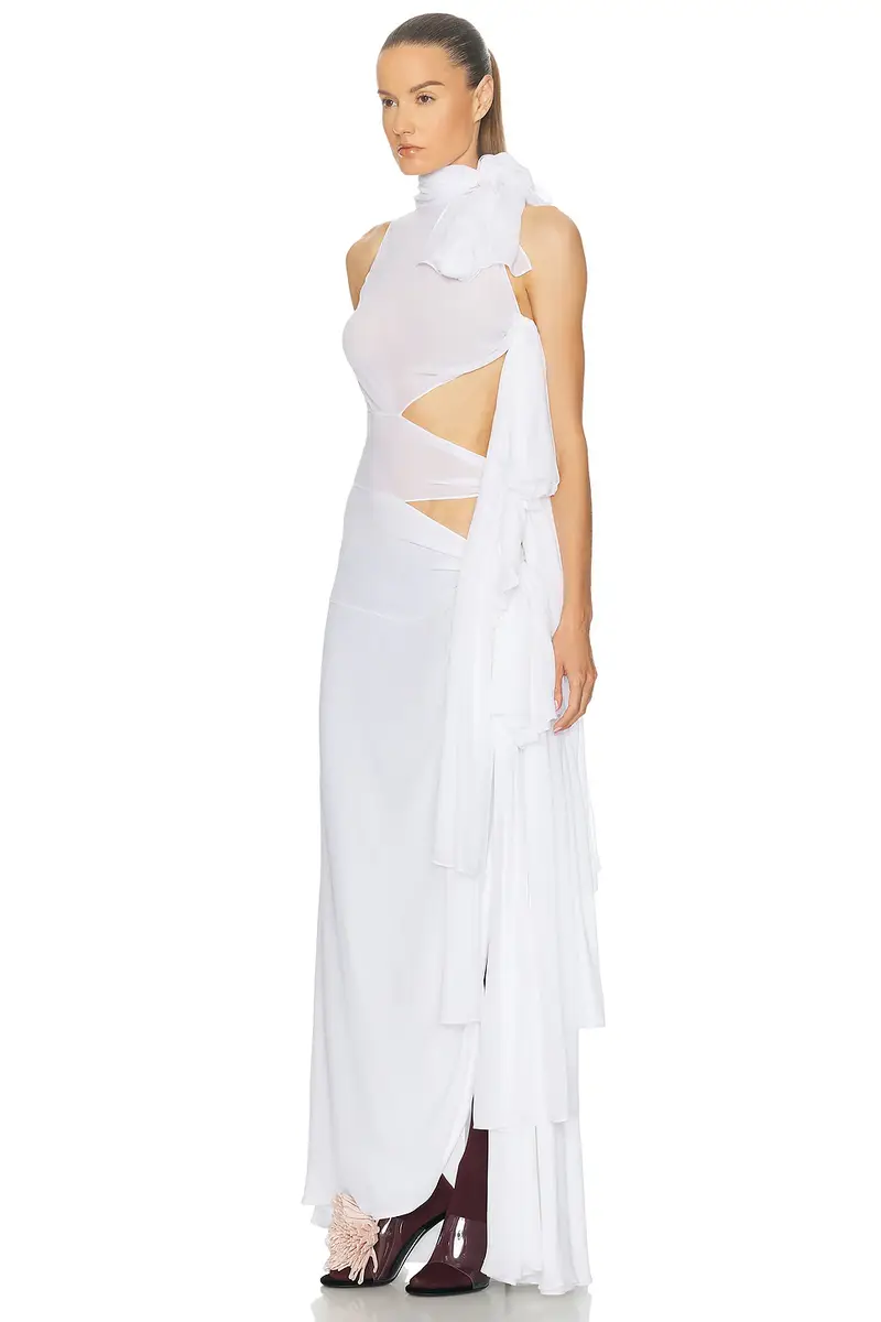 ALAÏA ALAIA Bow Asymmetric Dress | Thumbnail 3 ALAÏA ALAIA Bow Asymmetric Dress | Thumbnail 3