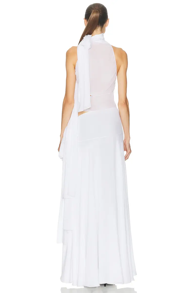 ALAÏA ALAIA Bow Asymmetric Dress | Thumbnail 4 ALAÏA ALAIA Bow Asymmetric Dress | Thumbnail 4