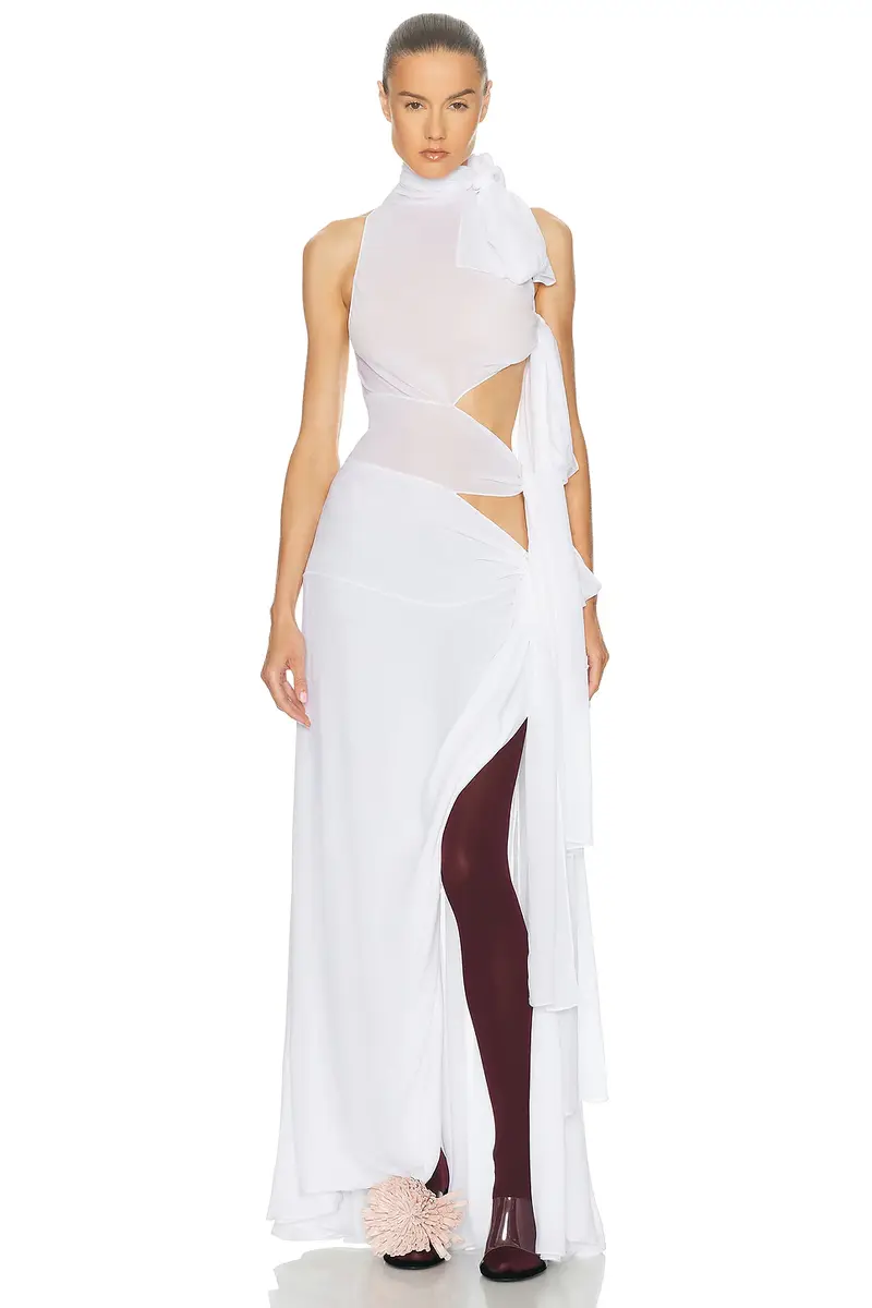 ALAÏA ALAIA Bow Asymmetric Dress | Thumbnail 1 ALAÏA ALAIA Bow Asymmetric Dress | Thumbnail 1