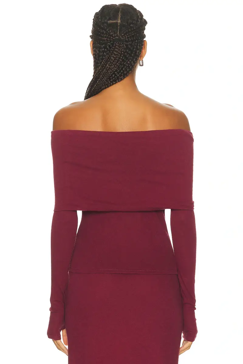 ENZA COSTA Cashmere Long Sleeve Off Shoulder Top | Thumbnail 3 ENZA COSTA Cashmere Long Sleeve Off Shoulder Top | Thumbnail 3