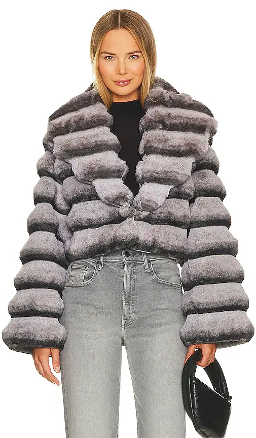 Adrienne Landau Faux Fur Chinchilla Jacket | Thumbnail 2