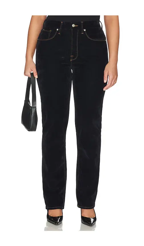 GOOD AMERICAN Good Icon Straight Velvet Denim Jeans | Thumbnail 2