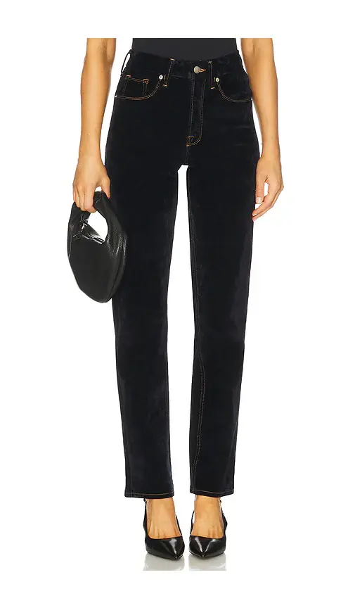 Good American Good Icon Straight Velvet Denim Jeans | Image 1 Good American Good Icon Straight Velvet Denim Jeans | Image 1