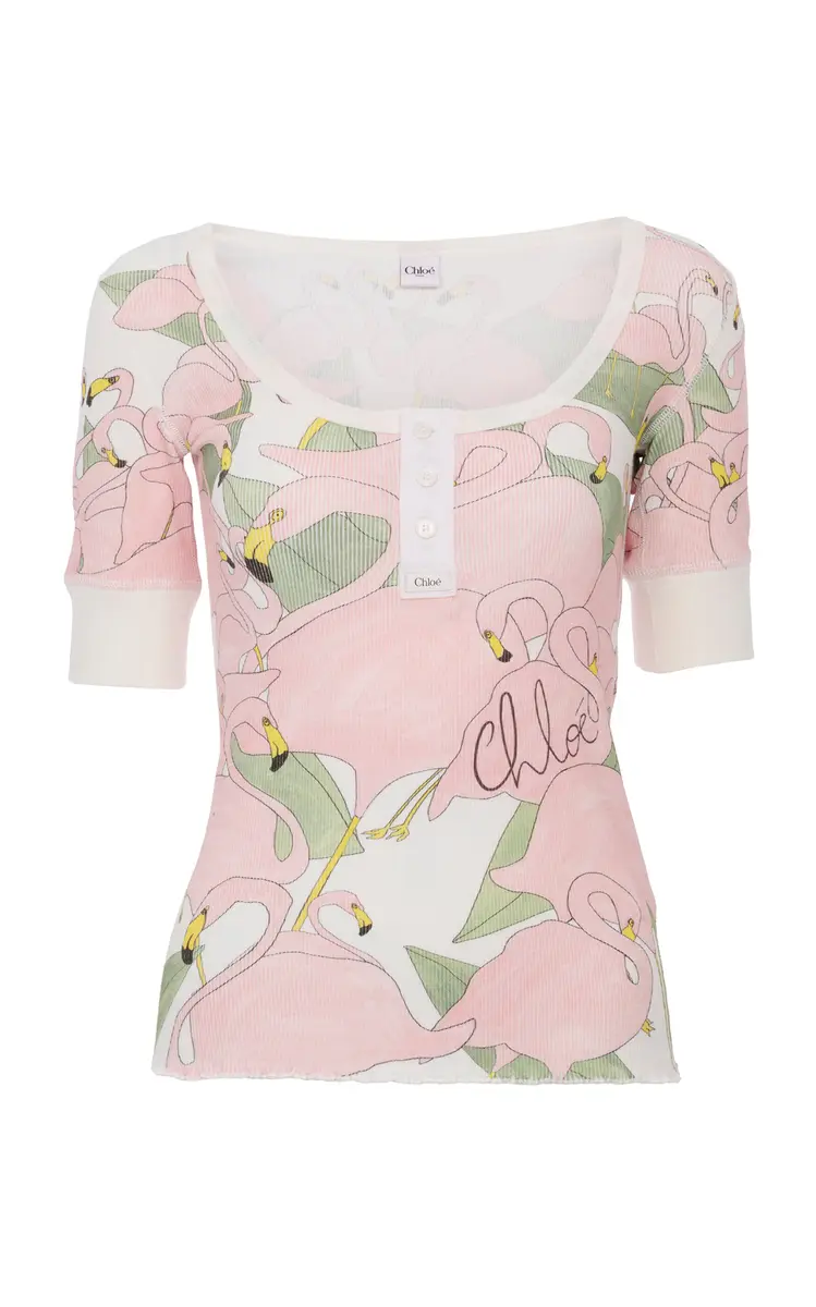Chloé Printed Cotton-Jersey Top | Thumbnail 6 Chloé Printed Cotton-Jersey Top | Thumbnail 6
