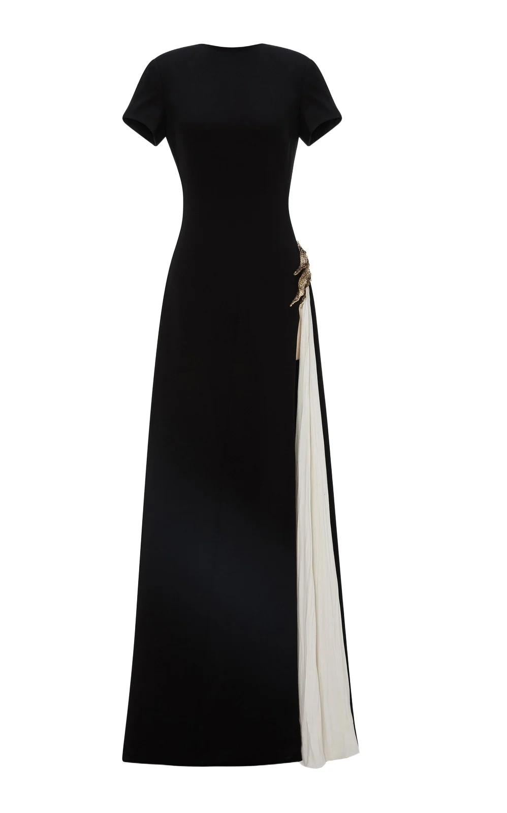 Brooch-Embellished Crepe Gown Brooch-Embellished Crepe Gown