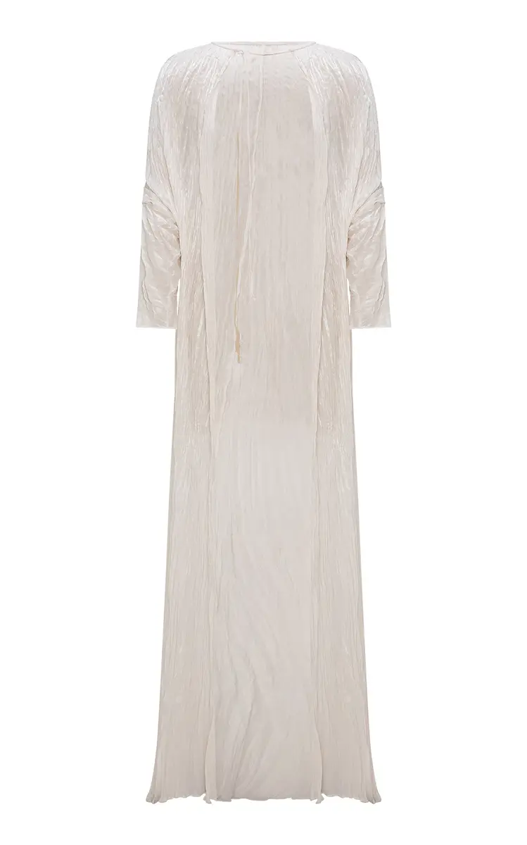 Marmar Halim Pleated Chiffon Evening Gown