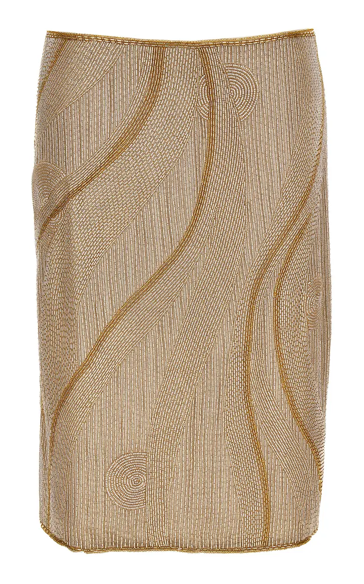Versace Metallic Silk-Blend Midi Skirt | Image 1 Versace Metallic Silk-Blend Midi Skirt | Image 1