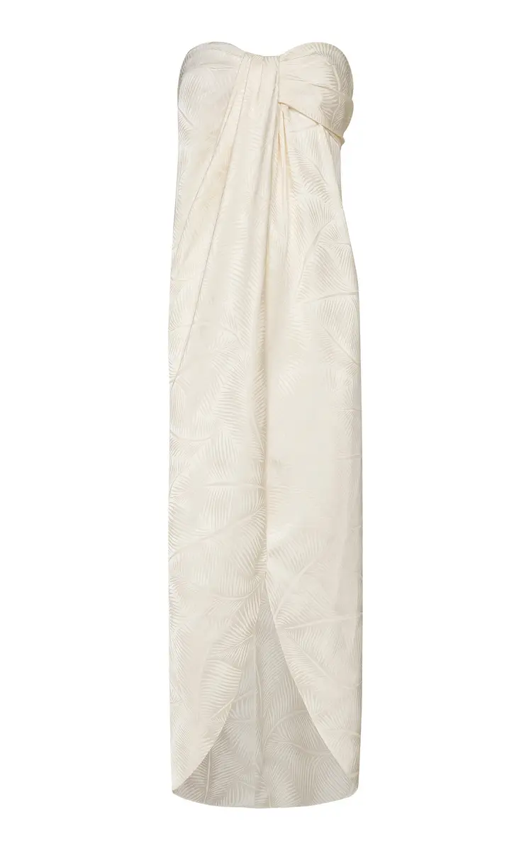 Johanna Ortiz Graceful Satin-Jacquard Longline Top