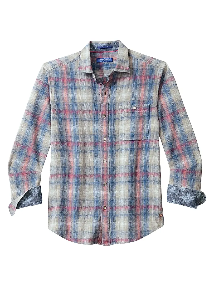 Tommy Bahama Men's Palo Alto Plaid Classic-Fit Shirt - Shellrossa | Image 1 Tommy Bahama Men's Palo Alto Plaid Classic-Fit Shirt - Shellrossa | Image 1