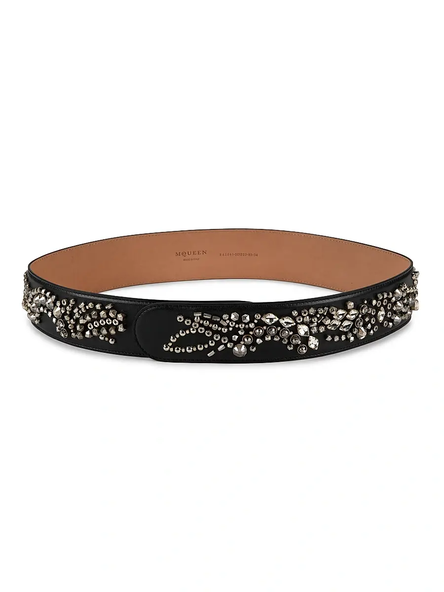 Alexander McQueen Women's Sunflower Crystal Embroidery Belt